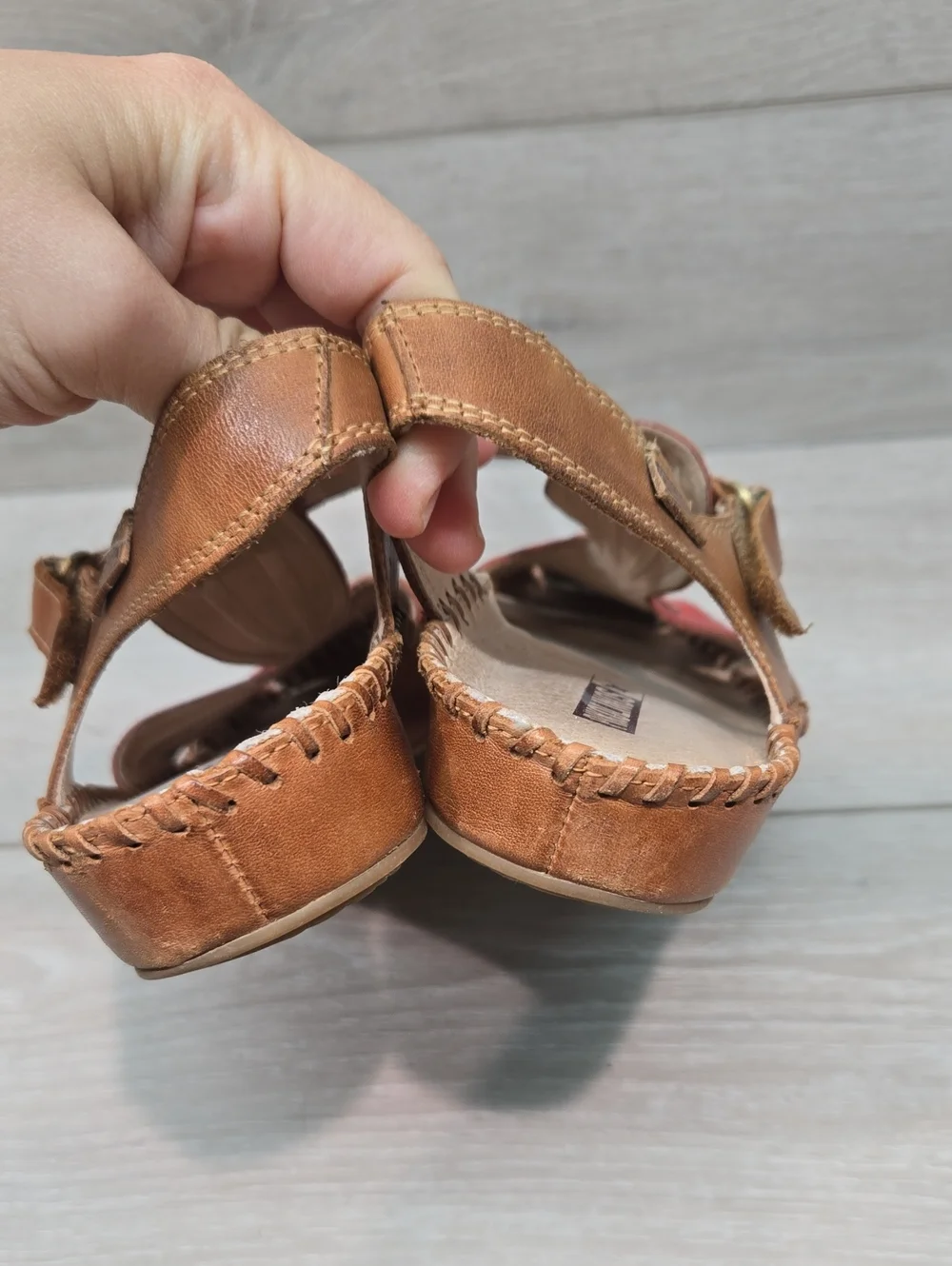 Pikolinos Women Puerto Vallarta scarlet Leather Sandals Clog Shoes Sz 39/8.5